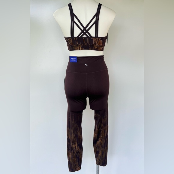 JoyLab 2pc Strappy Back Shine Sports Bra, High-Waisted 7/8 Shine Leggings Size:S - Picture 12 of 16